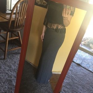 Plain Grey Maxi Skirt